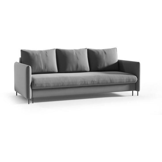 Canapé-lit JULIE Canapé convertible avec fonction sommeil et coffre de lit Velours gris