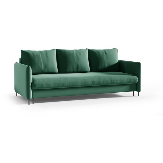 Canapé-lit JULIE Canapé convertible avec fonction sommeil et coffre de lit Velours vert