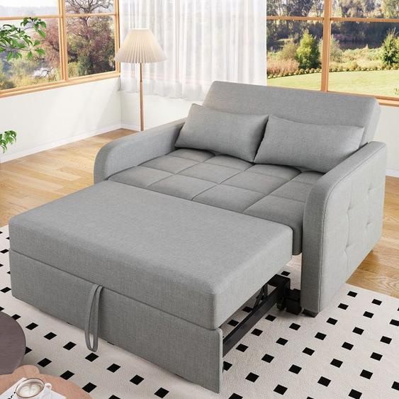 Canapé-lit Pliable, Fauteuil Convertible 2 Place,Canapé - Lit Double Extensible,Fauteuil Salon,Chaise Ergonomique, Gris