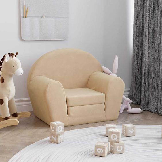 Canapé-lit pour enfants crème peluche douce