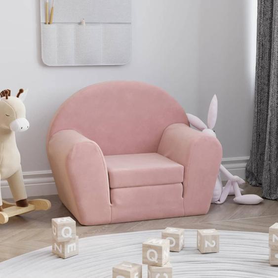 Canapé-lit pour enfants rose peluche douce
