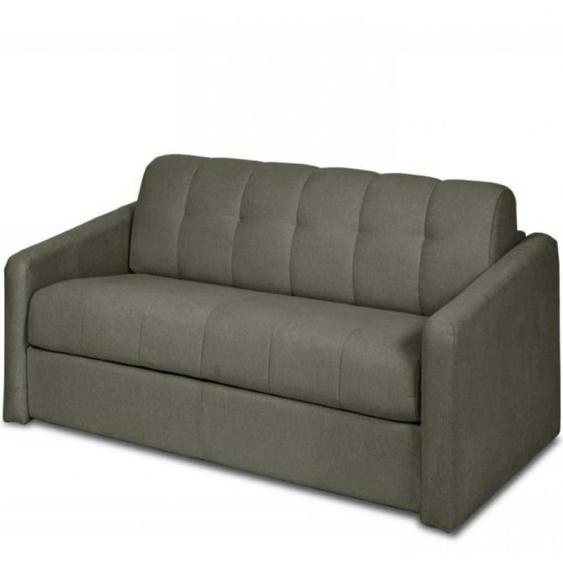 Canapé lit VALLAURIS convertible EXPRESS 140cm sommier métal matelas 16 cm tissu bouclettes loop winter moss