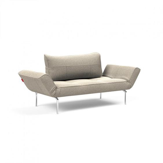 Canapé lit ZEAL STRAW  piétement aluminium  tissu bouclé beige