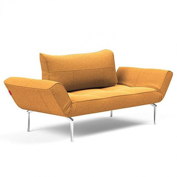 Canapé lit  ZEAL STRAW piétement aluminium tissu Bouclé Ochre