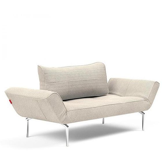 Canapé lit  ZEAL STRAW piétement aluminium tissu Corduroy Ivory