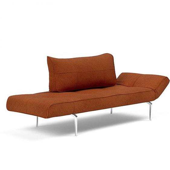 Canapé lit  ZEAL STRAW piétement aluminium tissu Corduroy Orange