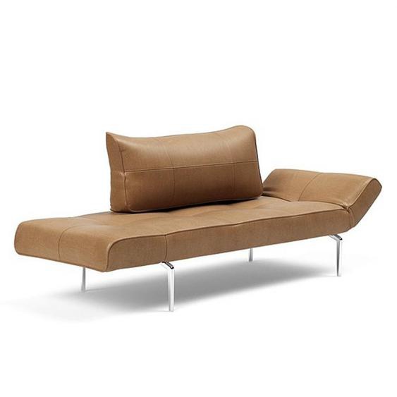 Canapé lit  ZEAL STRAW piétement aluminium tissu Faunal Brown
