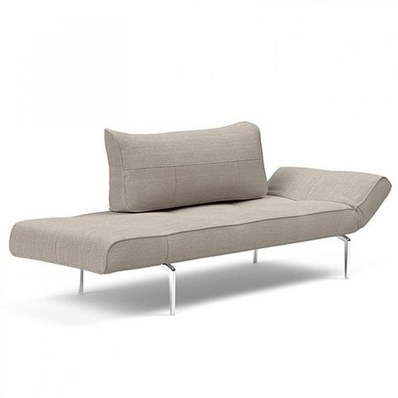 Canapé lit  ZEAL STRAW piétement aluminium tissu Kenya Gravel