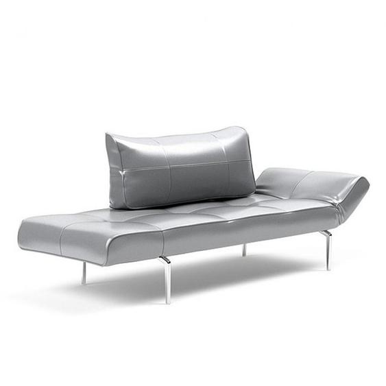 Canapé lit  ZEAL STRAW piétement aluminium tissu Silvershine