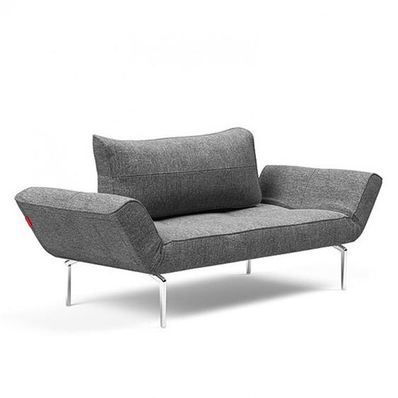 Canapé lit  ZEAL STRAW piétement aluminium tissu Twist Charcoal