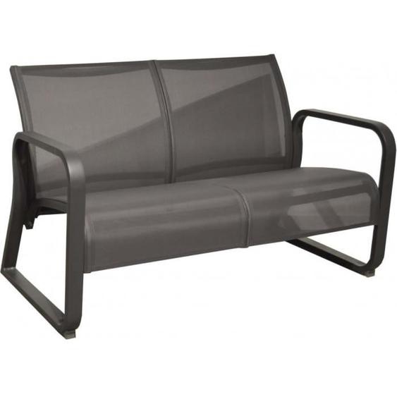 Canapé lounge de jardin en aluminium PROLOISIRS Quenza II - Gris Graphite - 2 places - 128 x 83 x 78 cm
