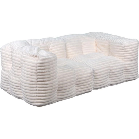 Canapé Modulable Fourrure côtelé BANANAIR 90x180 cm blanc