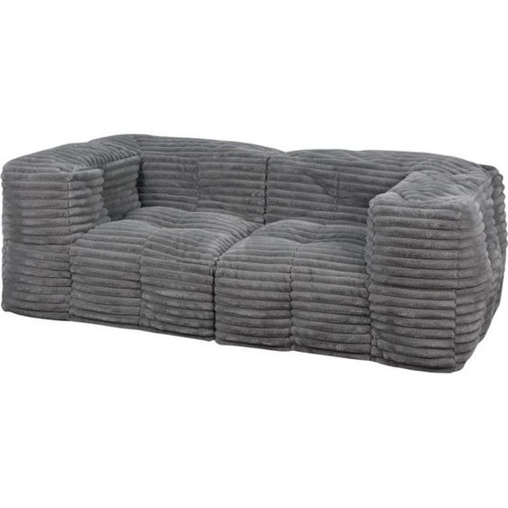 Canapé Modulable Fourrure côtelé BANANAIR 90x180 cm gris foncé