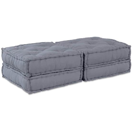 Canapé Modulable 2 pcs Gris 140 x 70 x 36 cm tissu