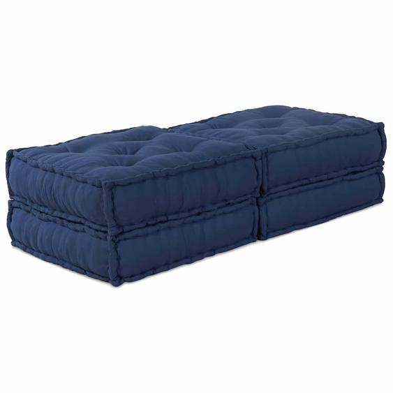 Canapé Modulable 2 pcs Indigo 140 x 70 x 36 cm tissu