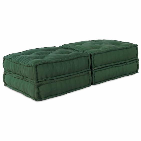 Canapé Modulable 2 pcs Vert 140 x 70 x 36 cm tissu