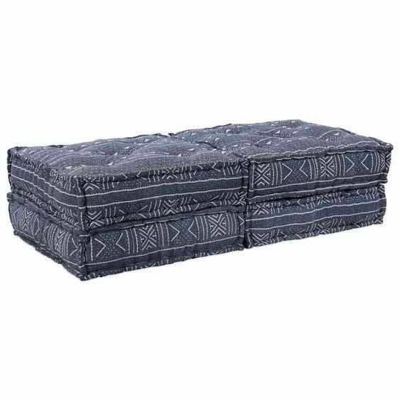 Canapé Modulable 2 pcs Impression Indigo 140 x 70 x 36 cm tissu