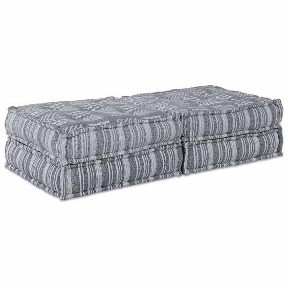 Canapé Modulable 2 pcs Impression Grise 140 x 70 x 36 cm tissu