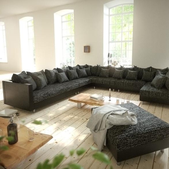 Canapé-panoramique Clovis XXL Tabouret noir pouf gauche Modulable, Design Canapés panoramiques, Couch Loft, Modulsofa, modular