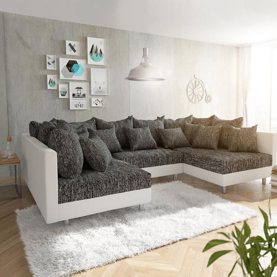 Canapé panormique Clovis Blanc Noir Canapé Modulable, Design Canapés panoramiques, Couch Loft, Modulsofa, modular