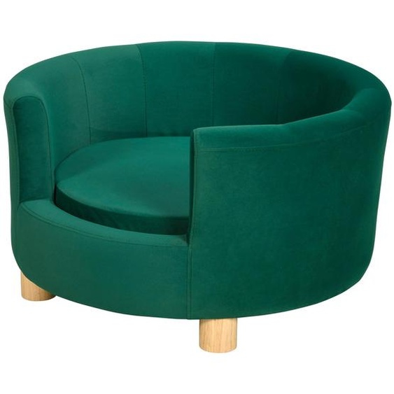 Canapé pour chien Moonbite, style mini-mobilier, avec dossier tout autour, coussins en mousse 28D et pieds en bois de bouleau, pour petits chiens jusquà 4,5 kg, en polyester, couleur verte
