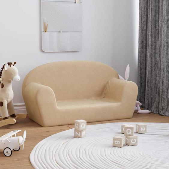 Canapé pour enfants 2 places crème peluche douce