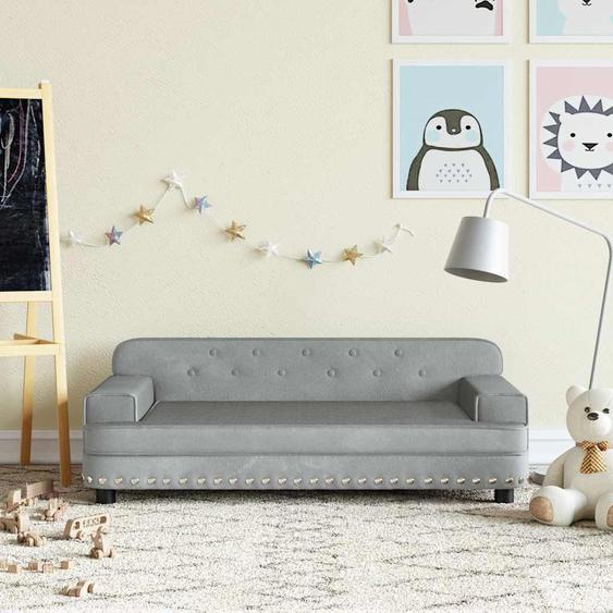 Canapé pour enfants gris clair 90x53x30 cm velours