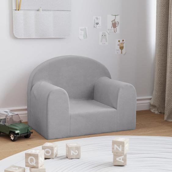 Canapé pour enfants gris clair peluche douce