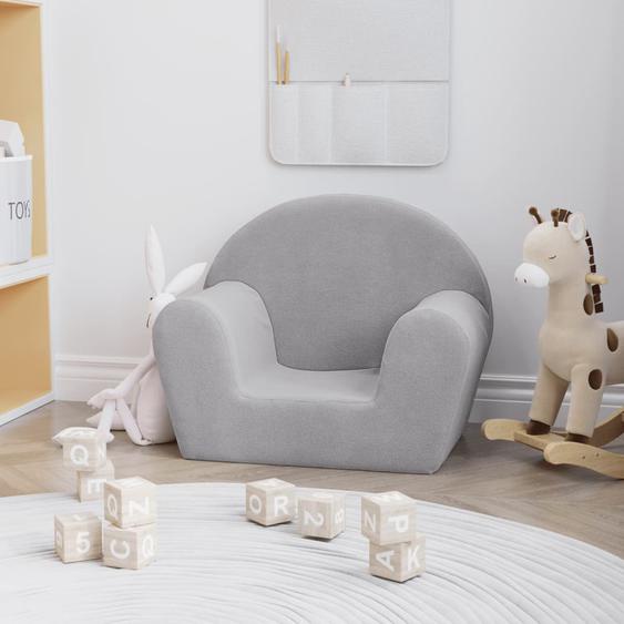 Canapé pour enfants gris clair peluche douce
