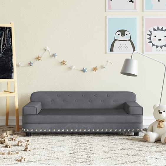 Canapé pour enfants gris foncé 90x53x30 cm velours
