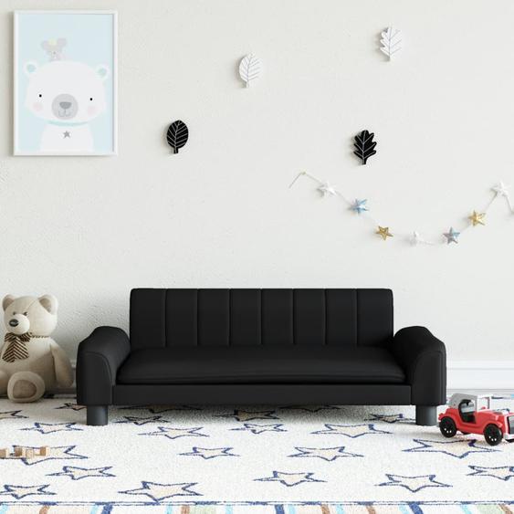 Canapé pour enfants noir 90x53x30 cm similicuir
