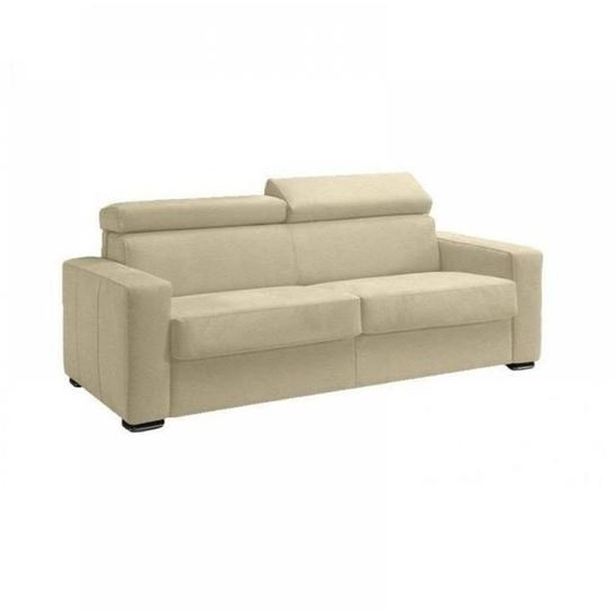 Canapé EXPRESS SIDNEY DELUXE 140 cm cuir vachette beige matelas 16 cm