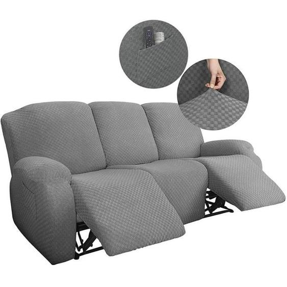 Canapé Relax Sofa Housse, 3 Place Fauteuil Relax Housse De Canapé Les Chats Et Les Chiens Enfant Protège Canapé Housse-Gris