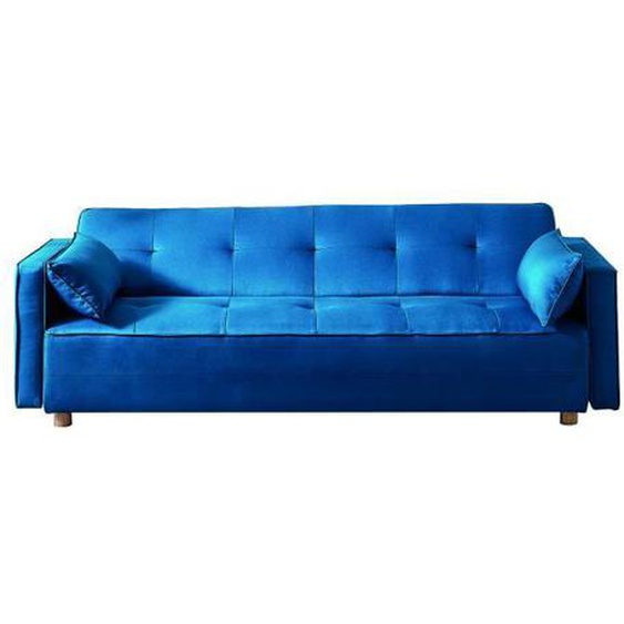 COPENHAGUE - Canapé scandinave convertible 3 places bleu canard