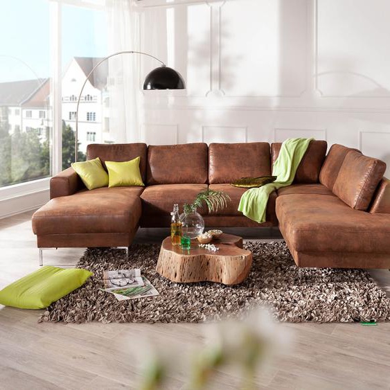 Canapé Silas 300x200 marron aspect antique ottoman droit canapé design, Canapés panoramiques, Designer Sofa