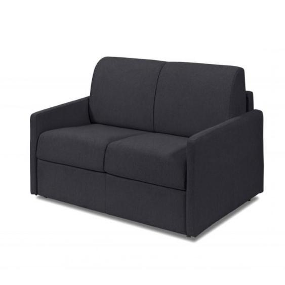 Canapé SUN convertible EXPRESS 100cm sommier métal matelas memory 22cm tissu tweed twist gris anthracite