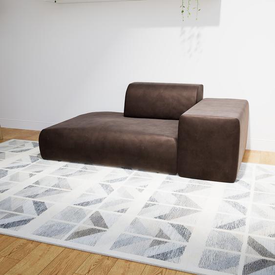 Canapé Velours - Brun Café, forme arrondie, canapé bas et profond pour salon, en tissu sans pieds - 182 x 72 x 107 cm, modulable