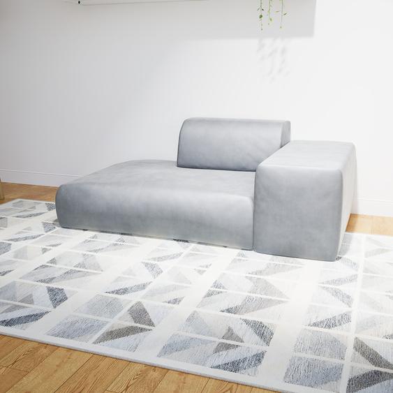 Canapé Velours - Grège, forme arrondie, canapé bas et profond pour salon, en tissu sans pieds - 182 x 72 x 107 cm, modulable