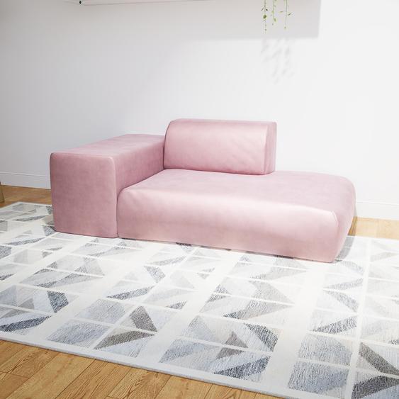 Canapé Velours - Rose Bonbon, forme arrondie, canapé bas et profond pour salon, en tissu sans pieds - 182 x 72 x 107 cm, modulable