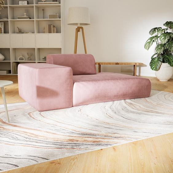 Canapé Velours - Rose Bonbon, forme arrondie, canapé bas et profond pour salon, en tissu sans pieds - 182 x 72 x 107 cm, modulable