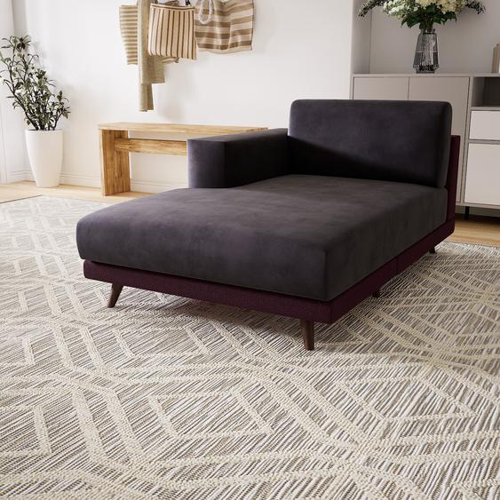 Canapé Velours - Rouge Mûre, modèle épuré, canapé pour salon, en tissu avec pieds personnalisables - 104 x 75 x 162 cm, modulable