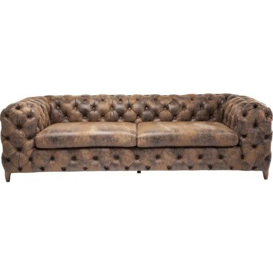 Canapé Vintage My Desire 3 Places - KARE - Fixe - Marron - Effet cuir vintage - Moelleux