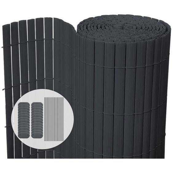 Canisse pvc brise vue ultra renforce avec attaches de fixation 80x300cm gris