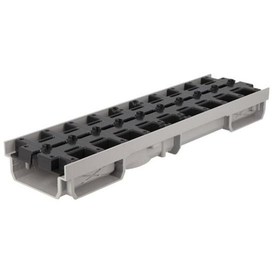Caniveau bas Nicoll CONNECTO 0,5m grille à fente réversible en PVC recyclé