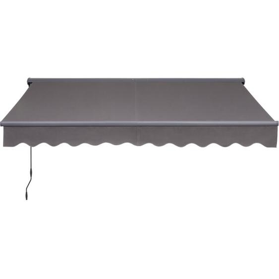 Canopée Store Banne Manuel Semi Coffre Gris 3 x 2.5m – Store Rétractable pour Terrasse, Balcon & Jardin – Manivelle à Gauche – Aluminium et Polyester
