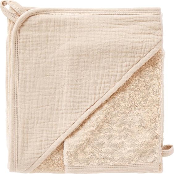 Cape De Bain Bambou + Gant Caramel Forest (70 X 70 Cm) Beige