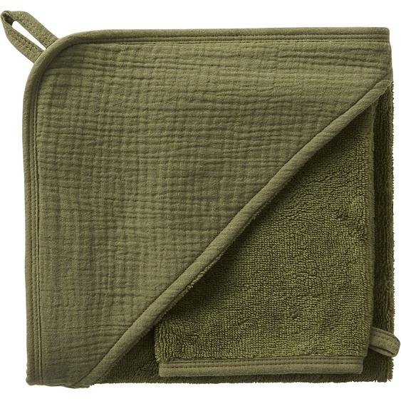 Cape De Bain Bambou + Gant Caramel Forest (70 X 70 Cm) Vert