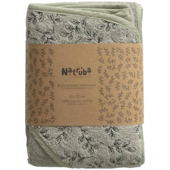 Cape De Bain En Coton Bio Vert, Noir