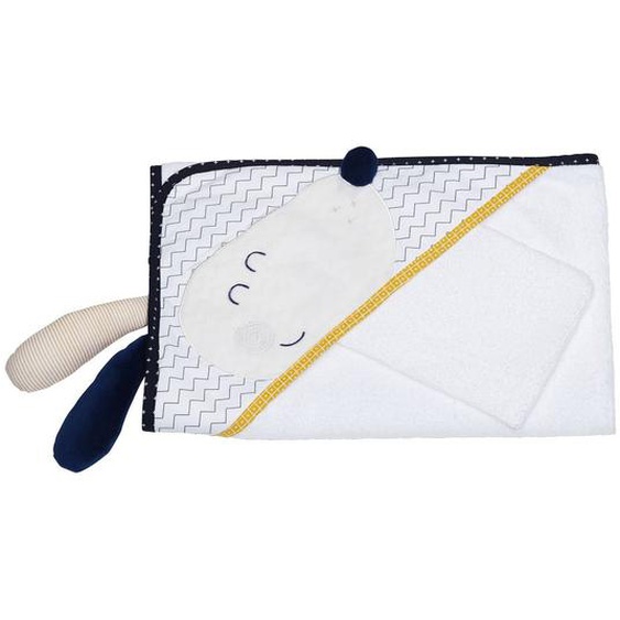 Cape De Bain Et Gant En Coton Blanc