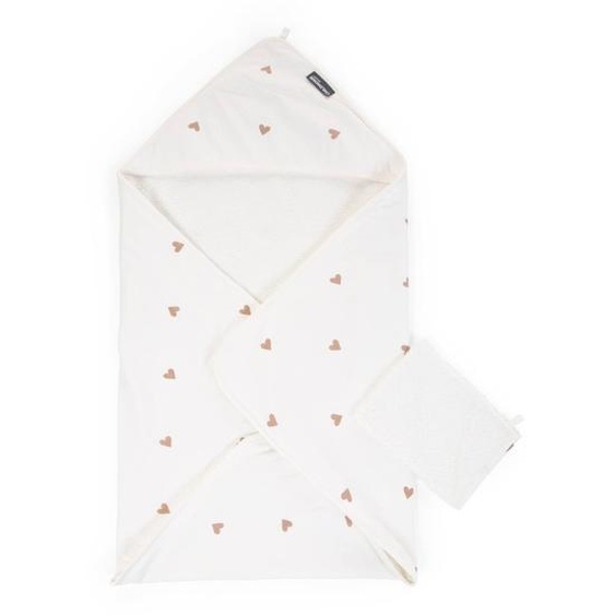 Cape De Bain + Gant 80 X 80 Cm Cœurs